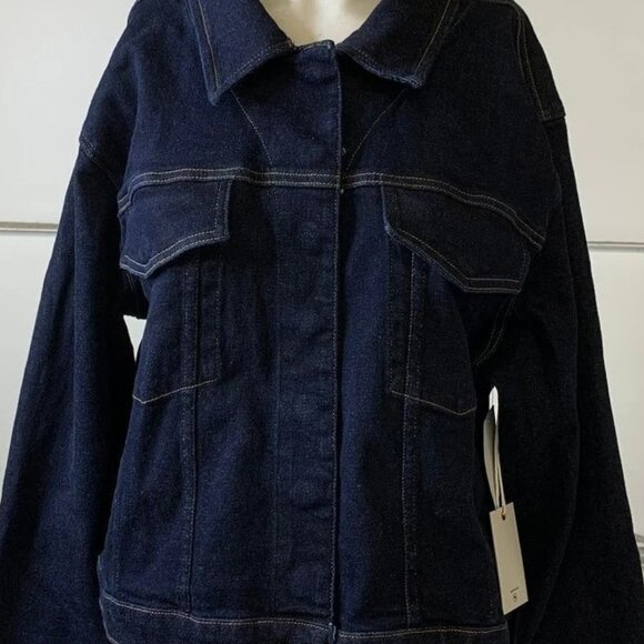 NWT Good American Women's Denim Jacket Size M Committed to Fit in Indigo - Picture 8 of 8